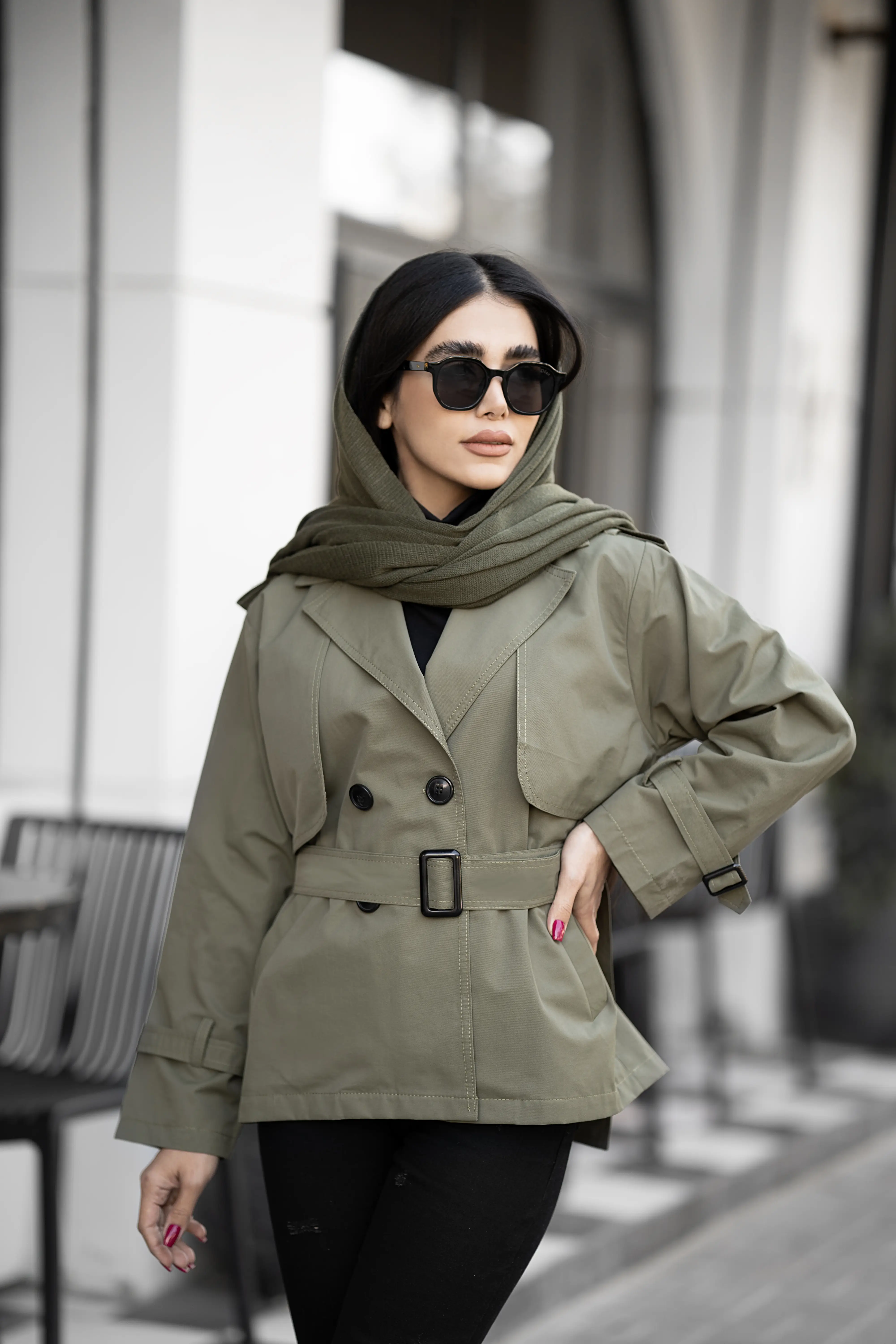 ترنچ کت کتان زارا زنانه قد 70 ژنیوا