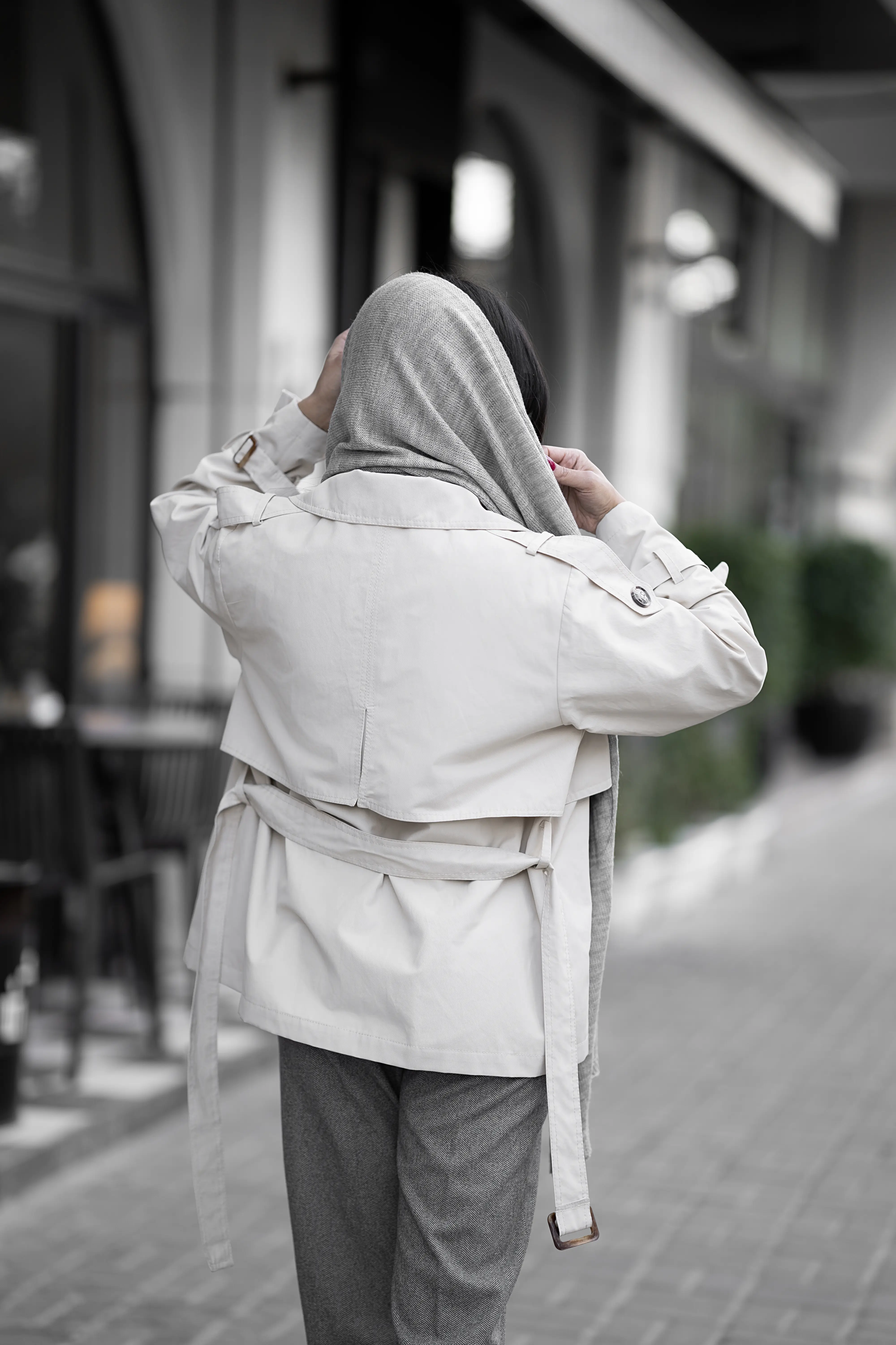 ترنچ کت کتان زارا زنانه قد 70 ژنیوا